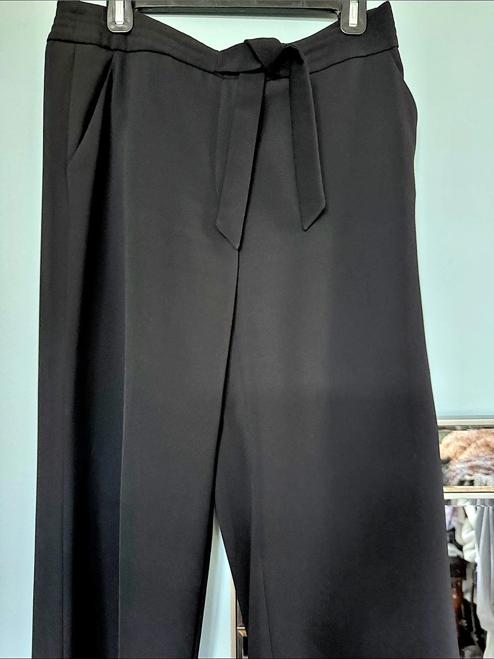 Armani Collezioni Black Straight Leg Trousers Size 46